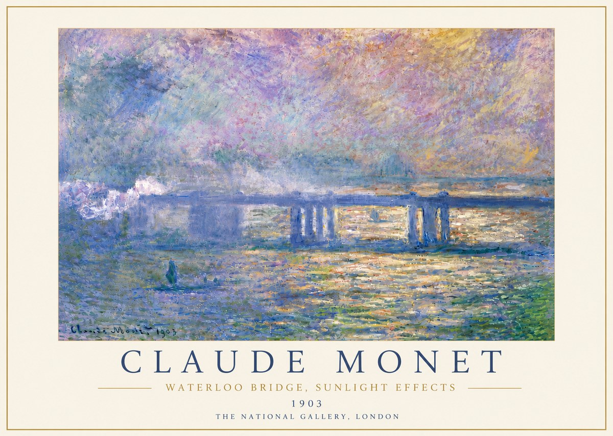 Monet Waterloo Bridge, Sunlight Effects No6 - Juliste