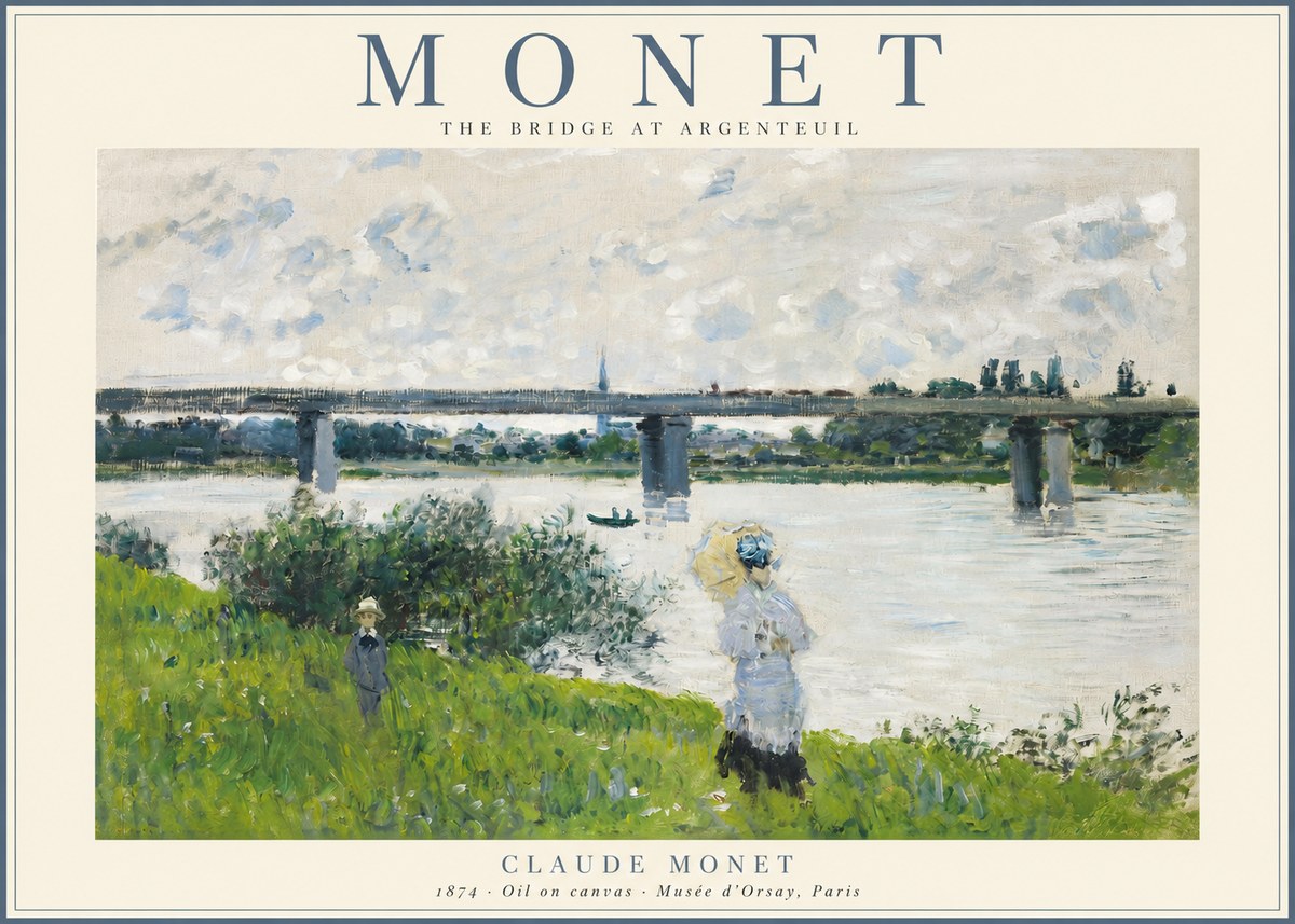 Monet The Bridge at Argenteuil II No2 - Juliste