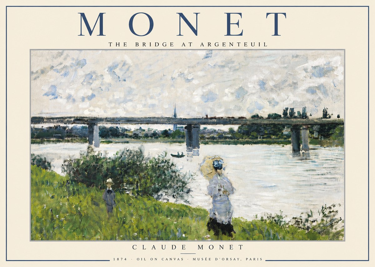 Monet The Bridge at Argenteuil II No5 - Juliste