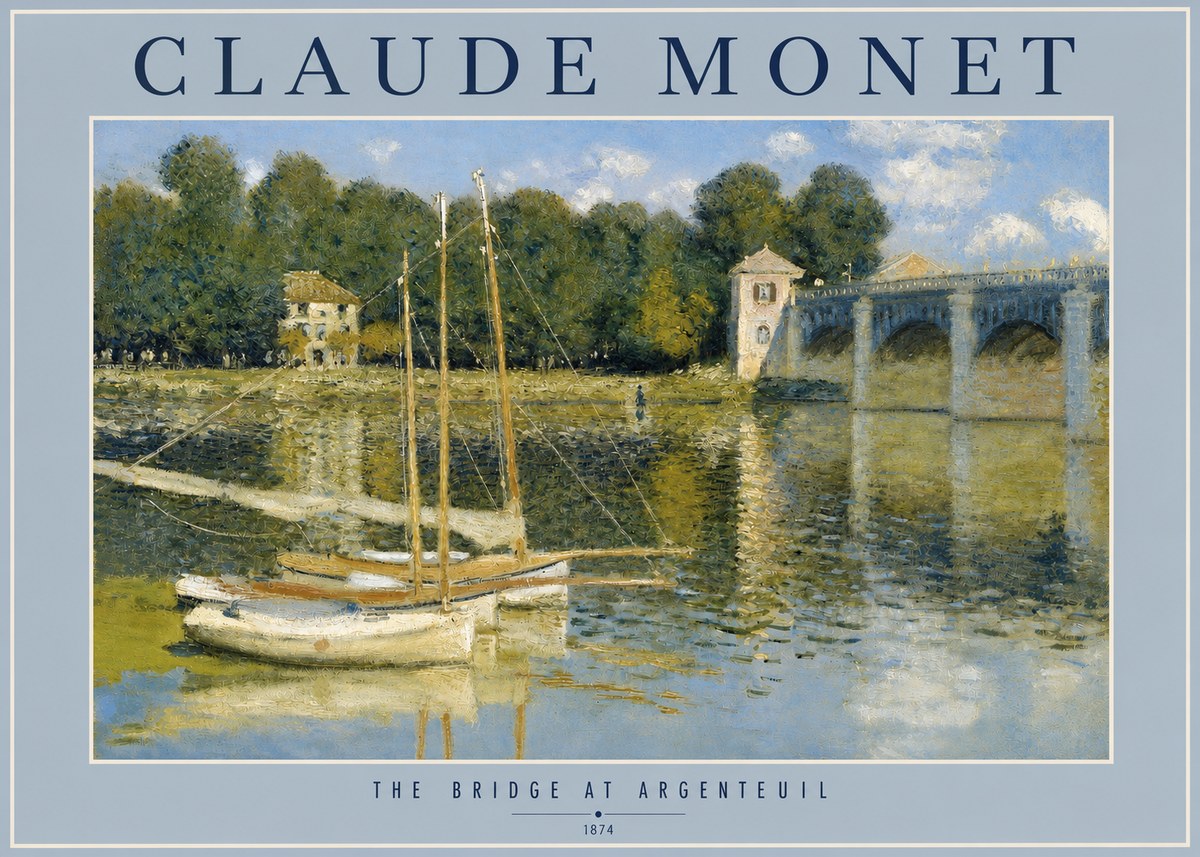 Monet The Bridge at Argenteuil III No2 - Juliste