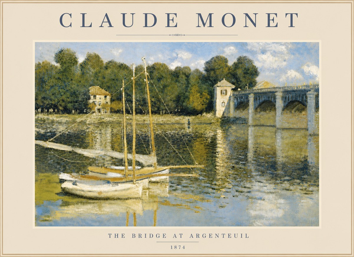 Monet The Bridge at Argenteuil III No5 - Juliste