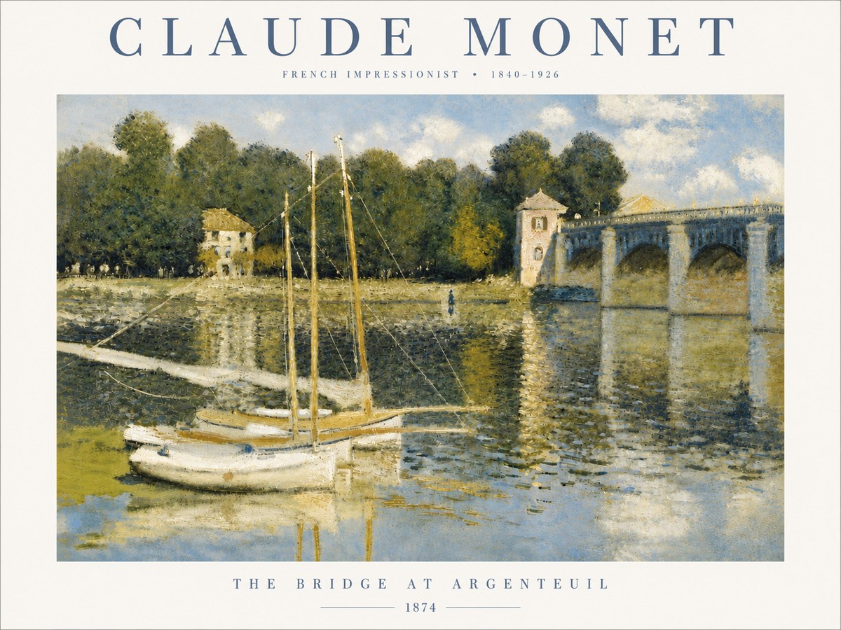 Monet The Bridge at Argenteuil III No6 - Juliste