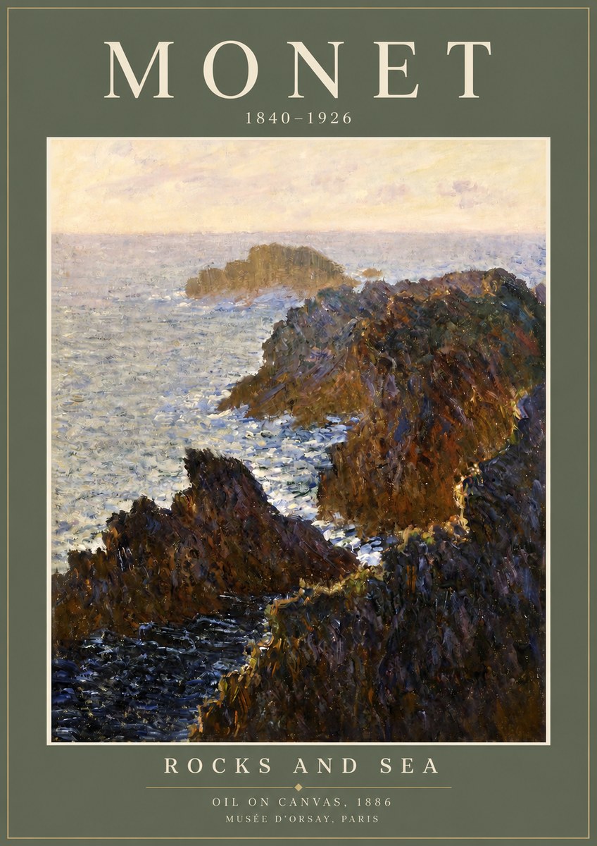 Monet Rocks and Sea No2 - Juliste