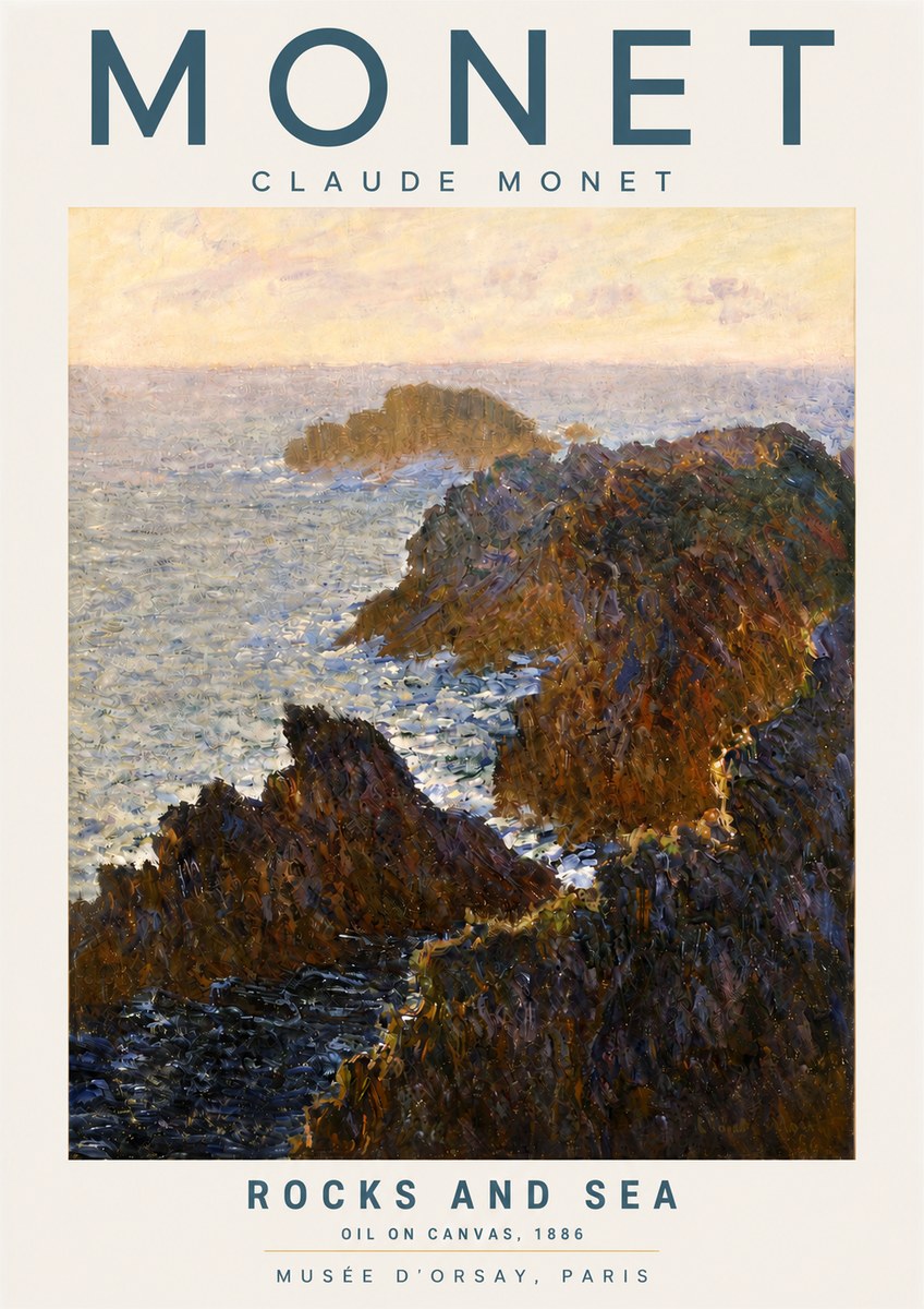 Monet Rocks and Sea No4 - Juliste