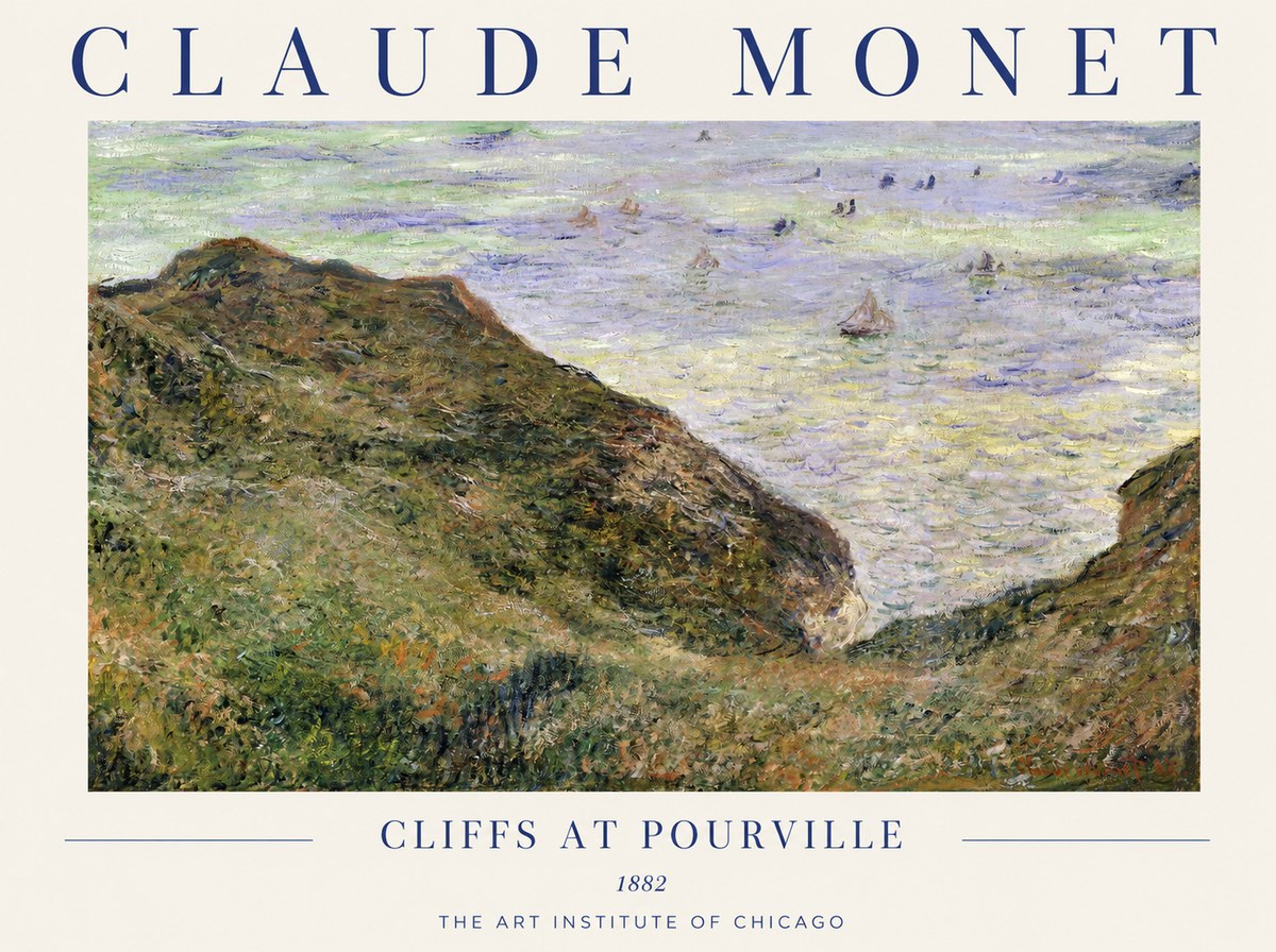 Monet Cliffs at Pourville II No1 - Juliste