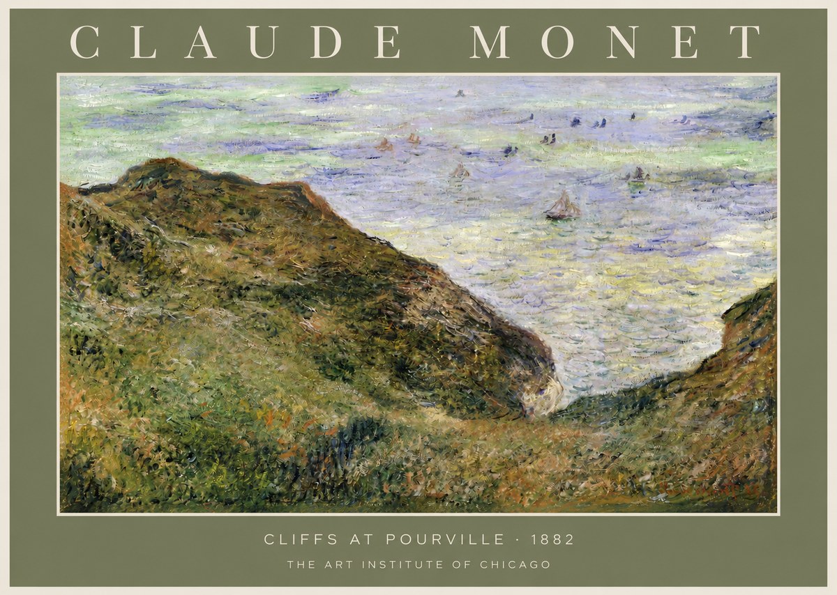Monet Cliffs at Pourville II No2 - Juliste
