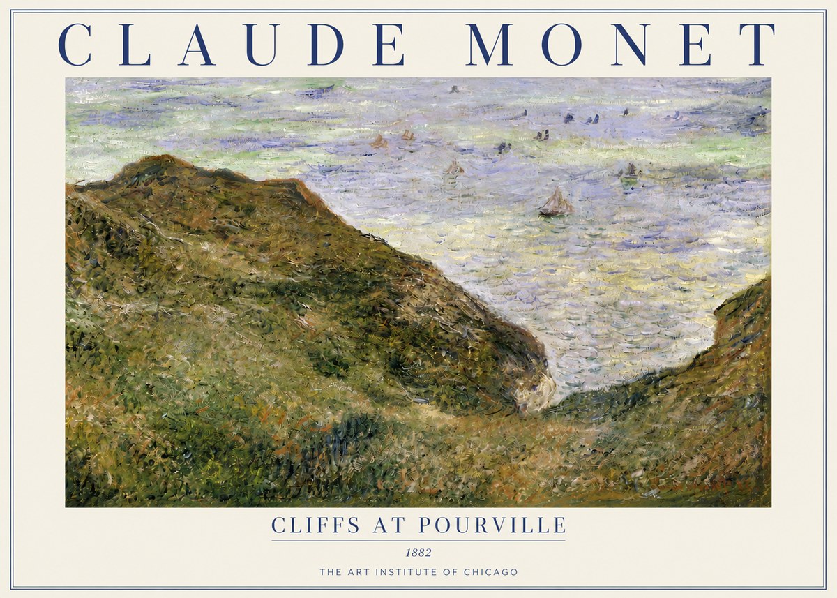Monet Cliffs at Pourville II No3 - Juliste