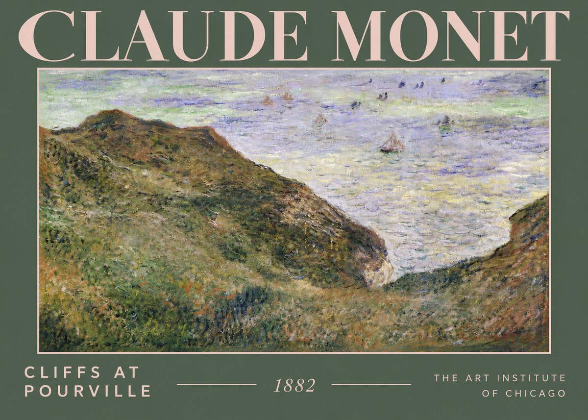 Monet Cliffs at Pourville II No4 - Juliste