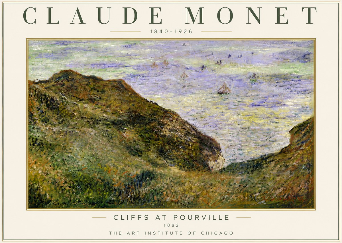 Monet Cliffs at Pourville II No5 - Juliste