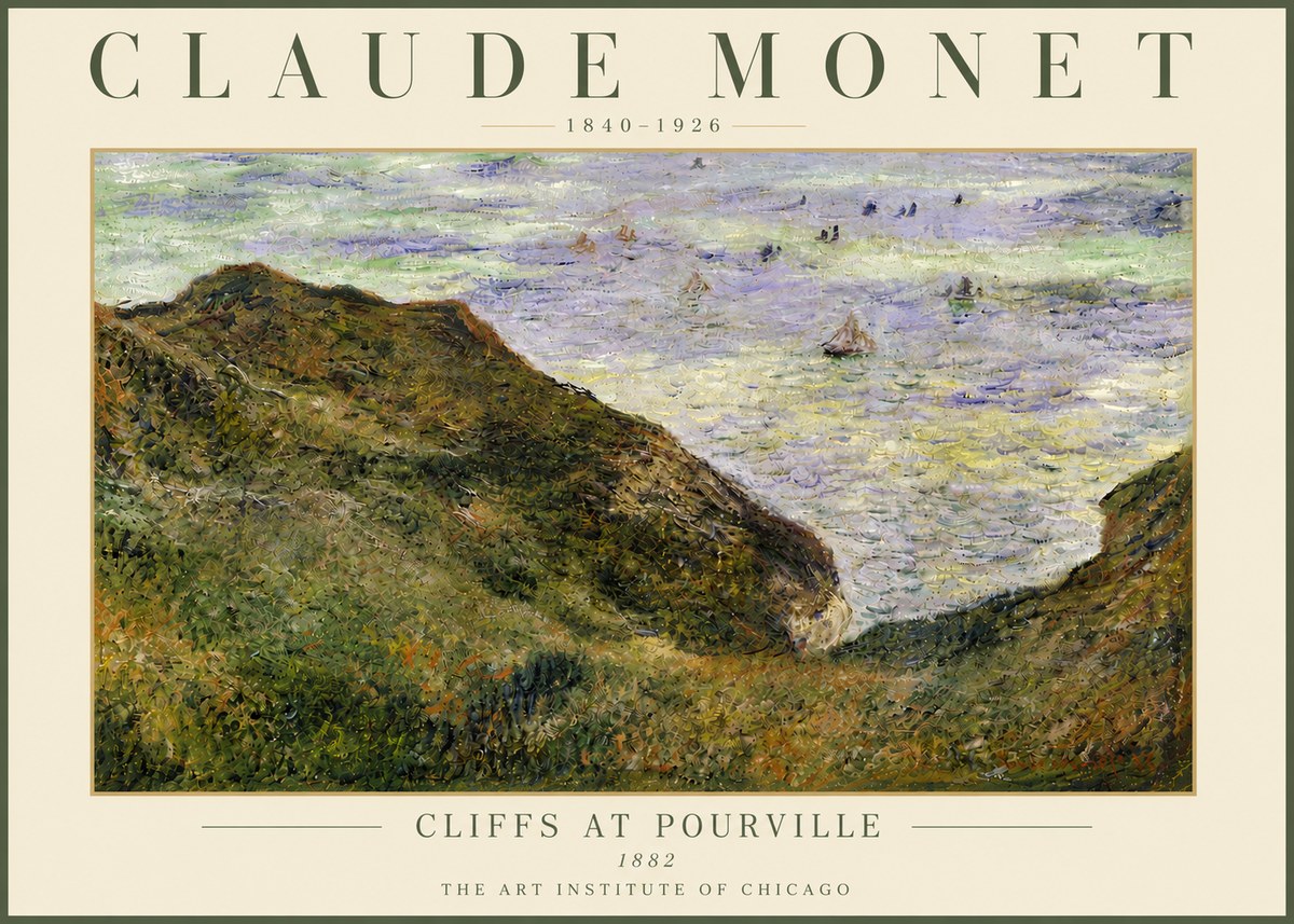 Monet Cliffs at Pourville II No6 - Juliste