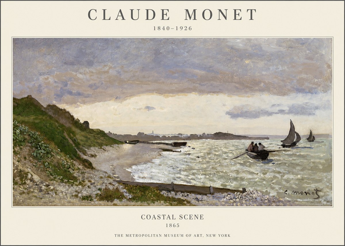 Monet Coastal Scene No1 - Juliste