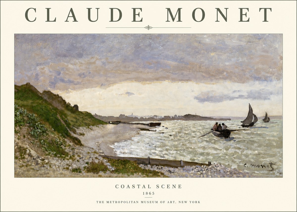 Monet Coastal Scene No3 - Juliste