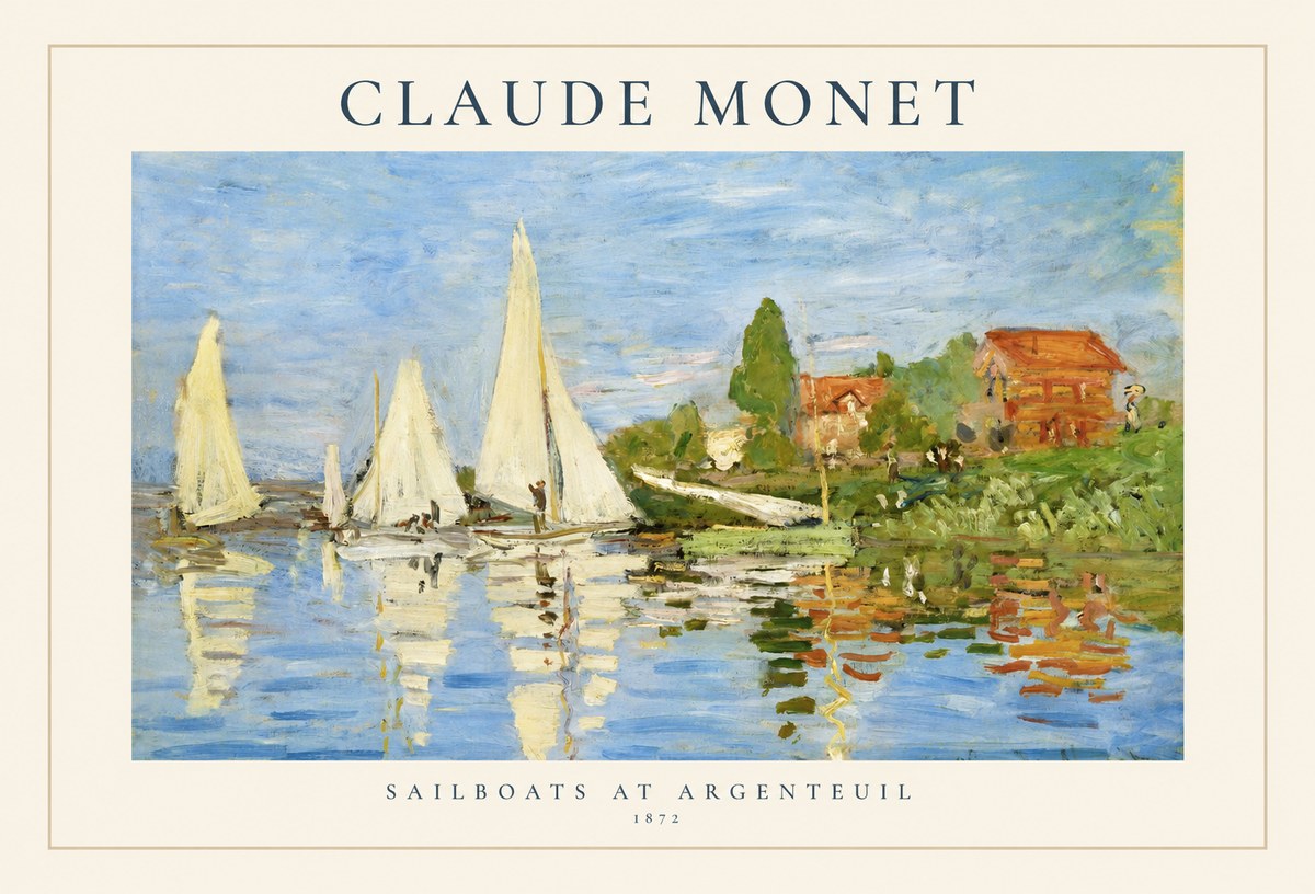 Monet Sailboats at Argenteuil No1 - Juliste