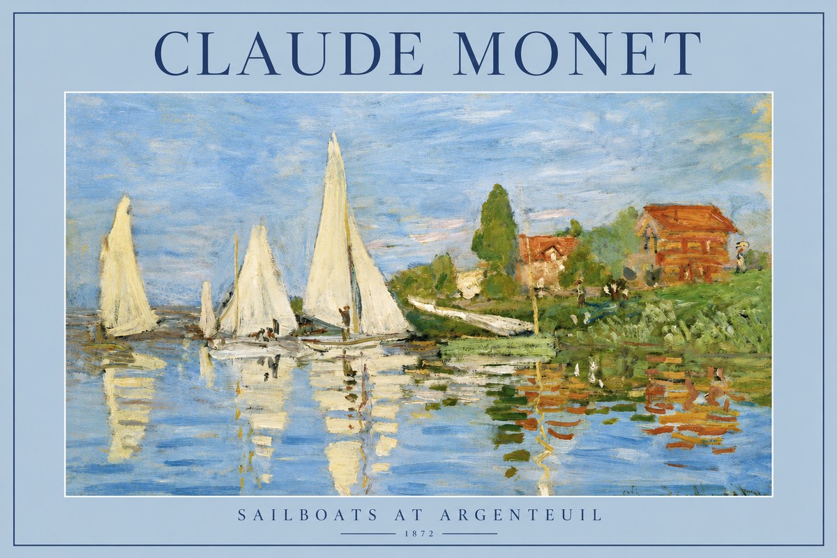 Monet Sailboats at Argenteuil No2 - Juliste