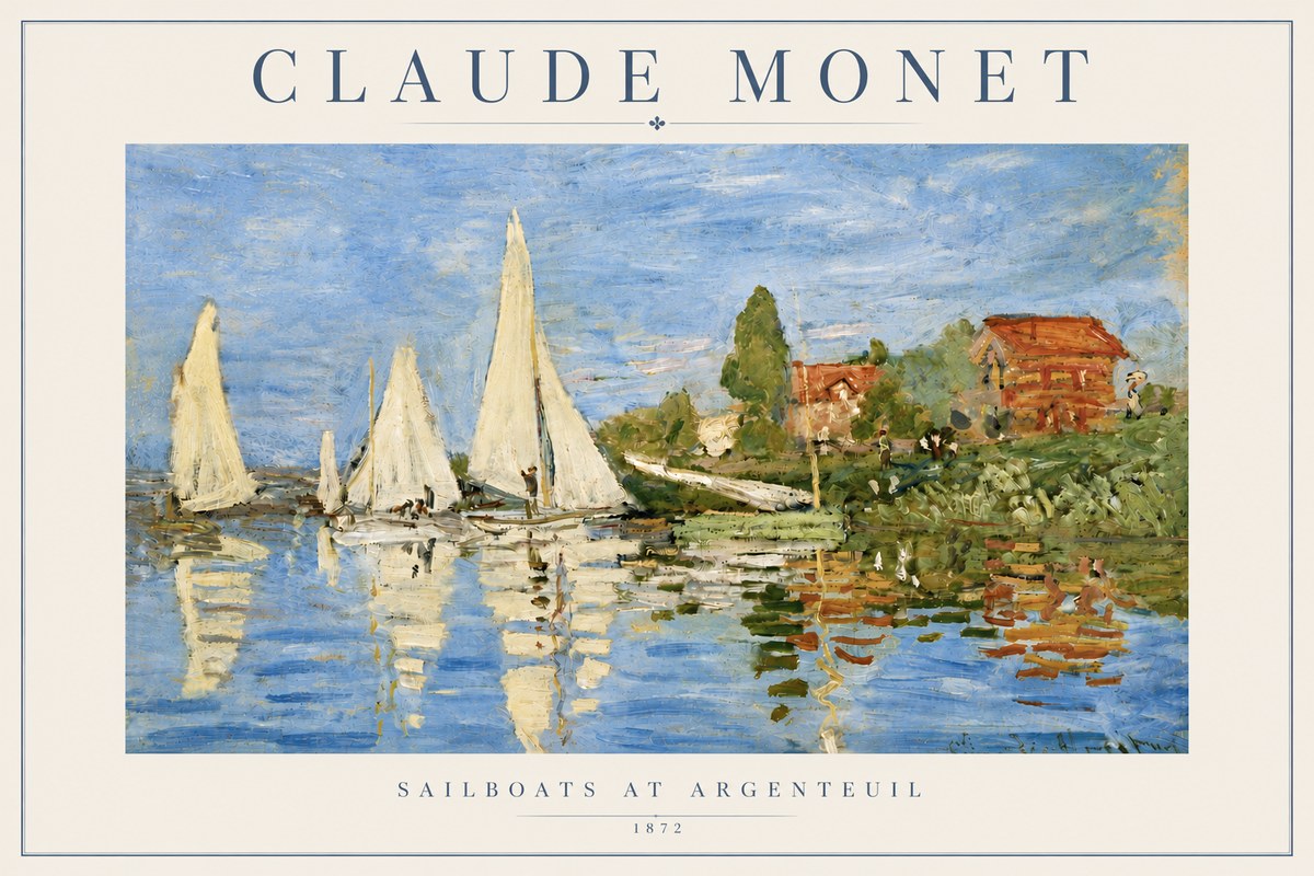 Monet Sailboats at Argenteuil No4 - Juliste