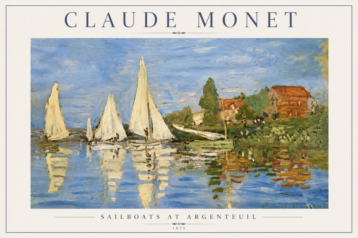 Monet Sailboats at Argenteuil No6 - Juliste