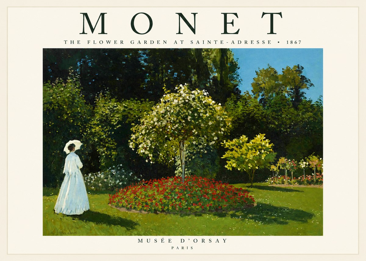 Monet The Flower Garden at Sainte-adresse No1 - Juliste