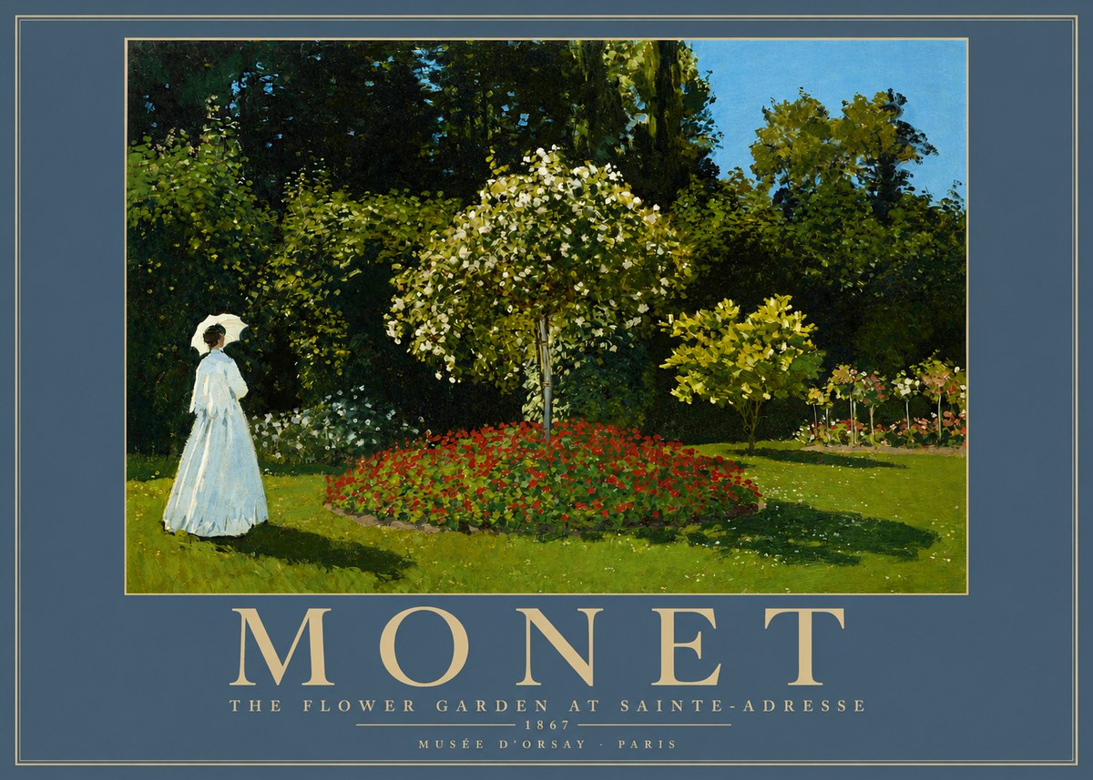 Monet The Flower Garden at Sainte-adresse No2 - Juliste