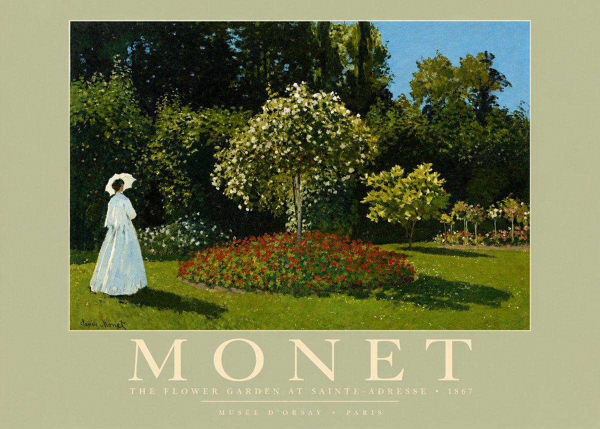Monet The Flower Garden at Sainte-adresse No3 - Juliste