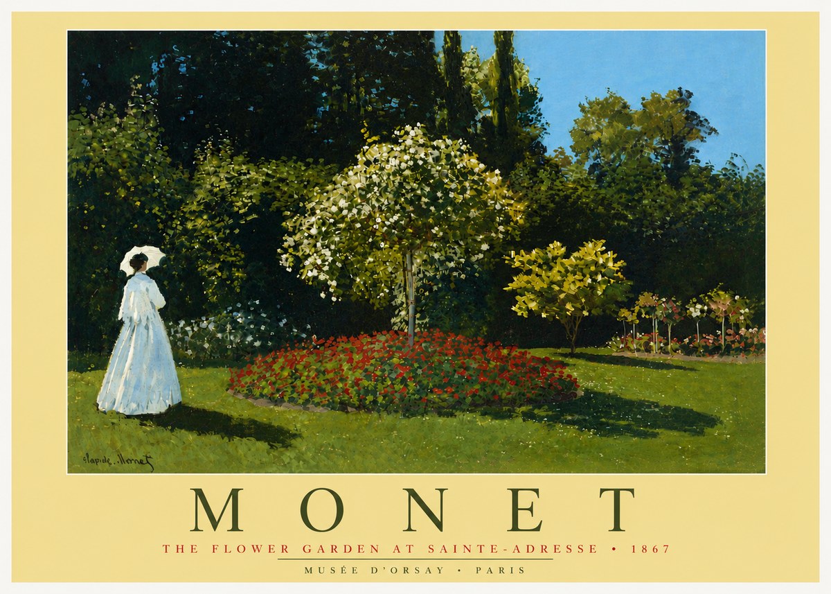 Monet The Flower Garden at Sainte-adresse No5 - Juliste