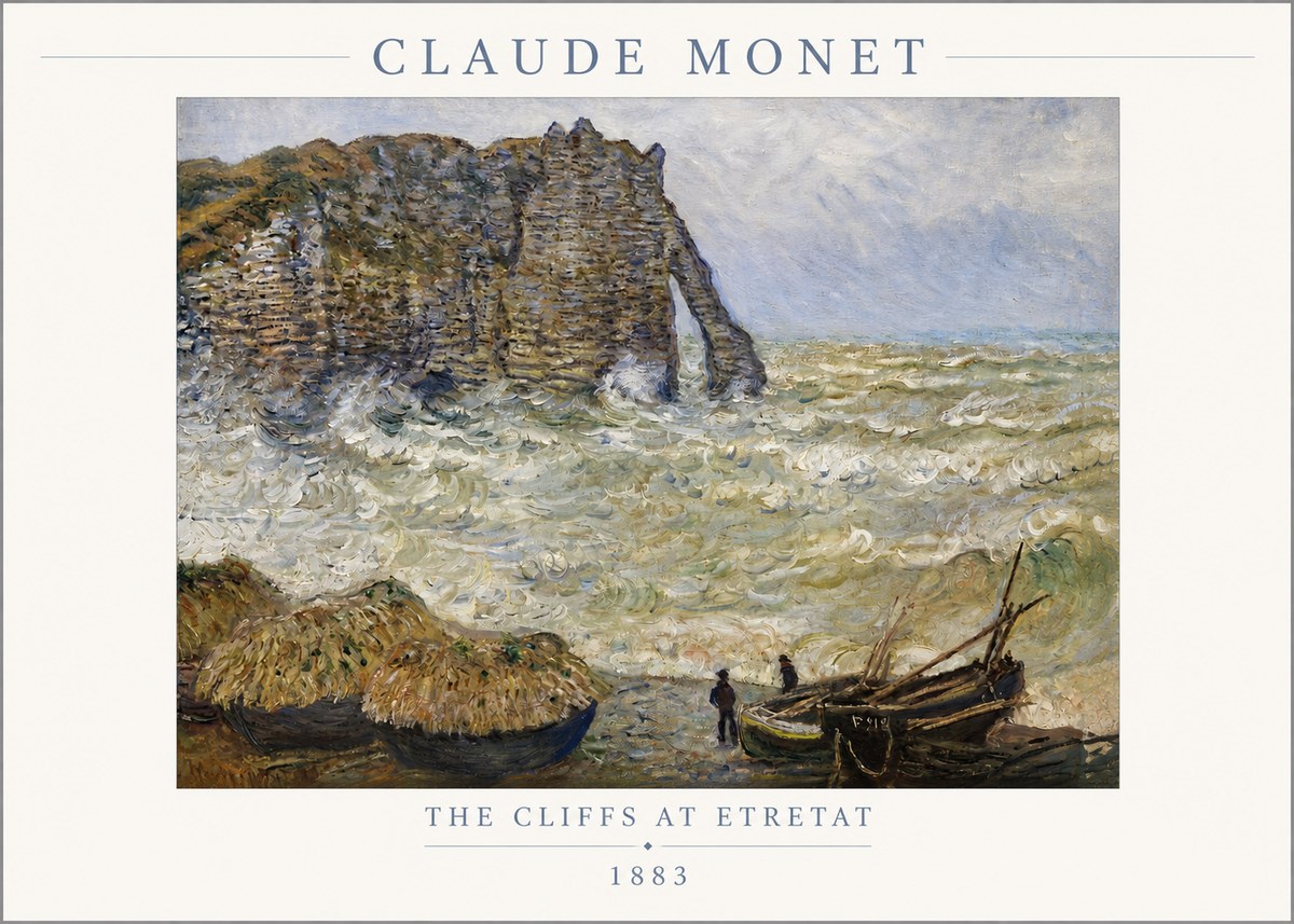 Monet The Cliffs at Etretat No2 - Juliste