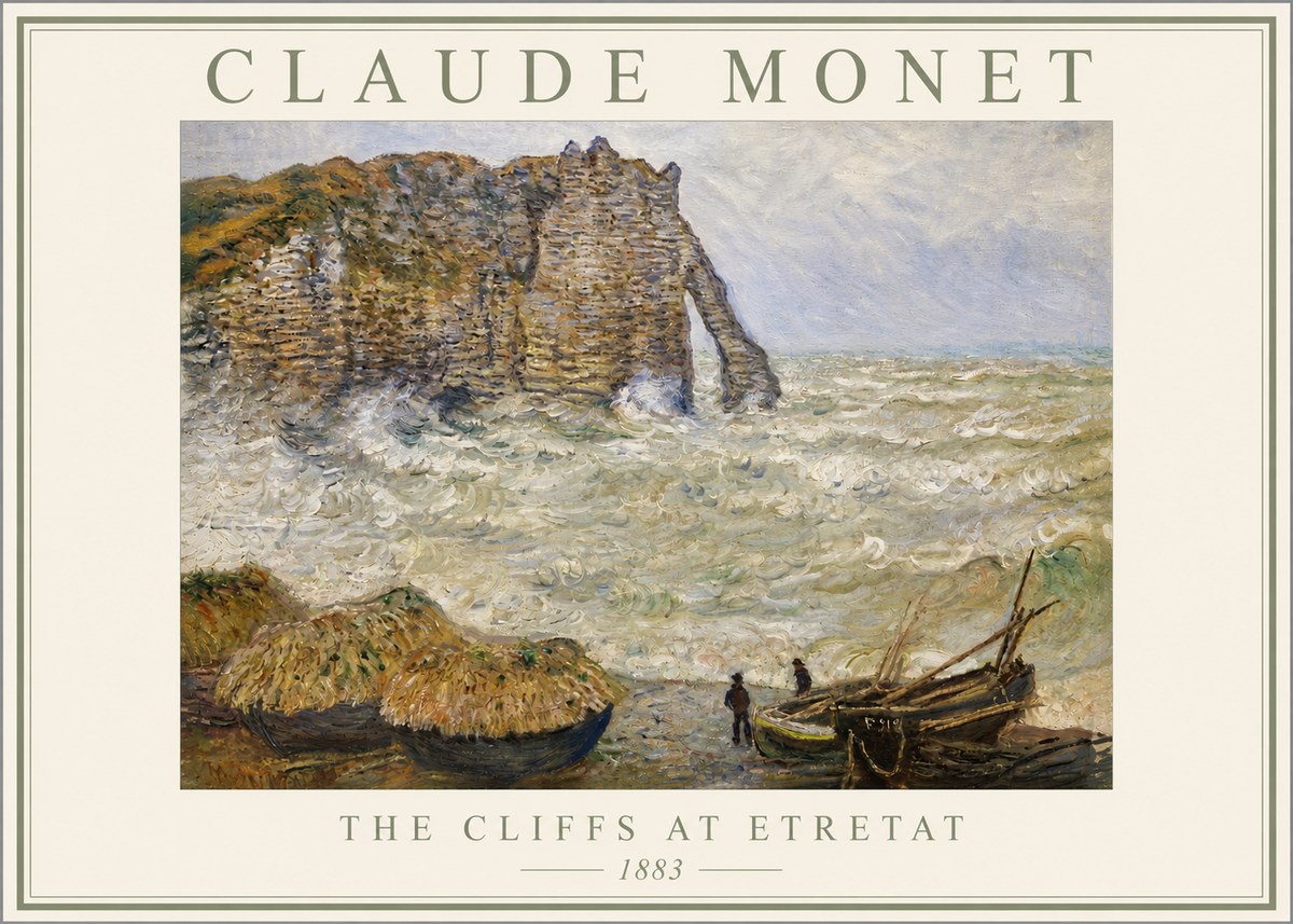 Monet The Cliffs at Etretat No3 - Juliste