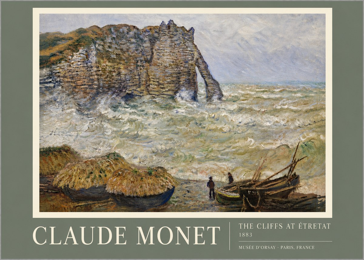Monet The Cliffs at Etretat No5 - Juliste