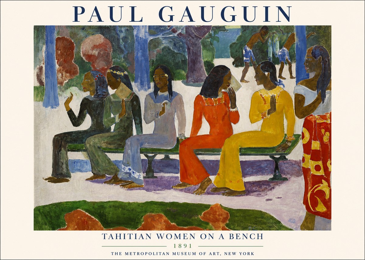 Paul Gauguin Tahitian Women on a Bench No1 - Juliste
