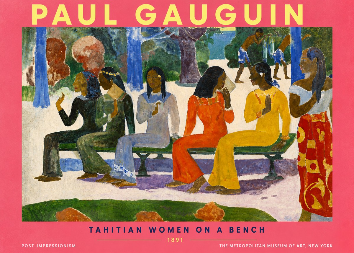 Paul Gauguin Tahitian Women on a Bench No6 - Juliste