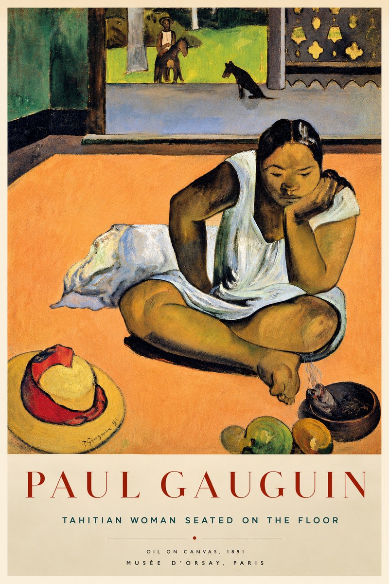 Paul Gauguin Tahitian Woman Seated on the Floor No5 - Juliste