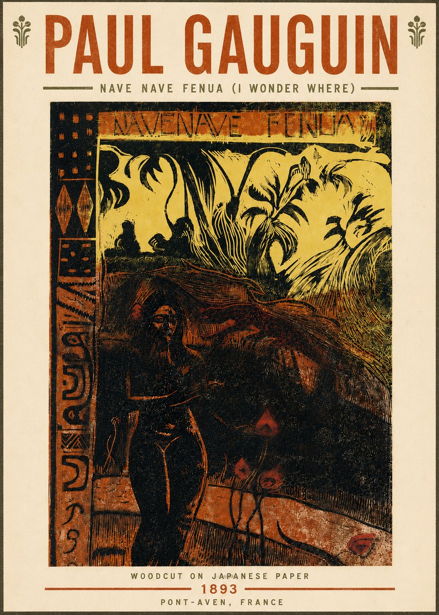 Paul Gauguin Nave Nave Fenua (I Wonder Where) No4 - Juliste