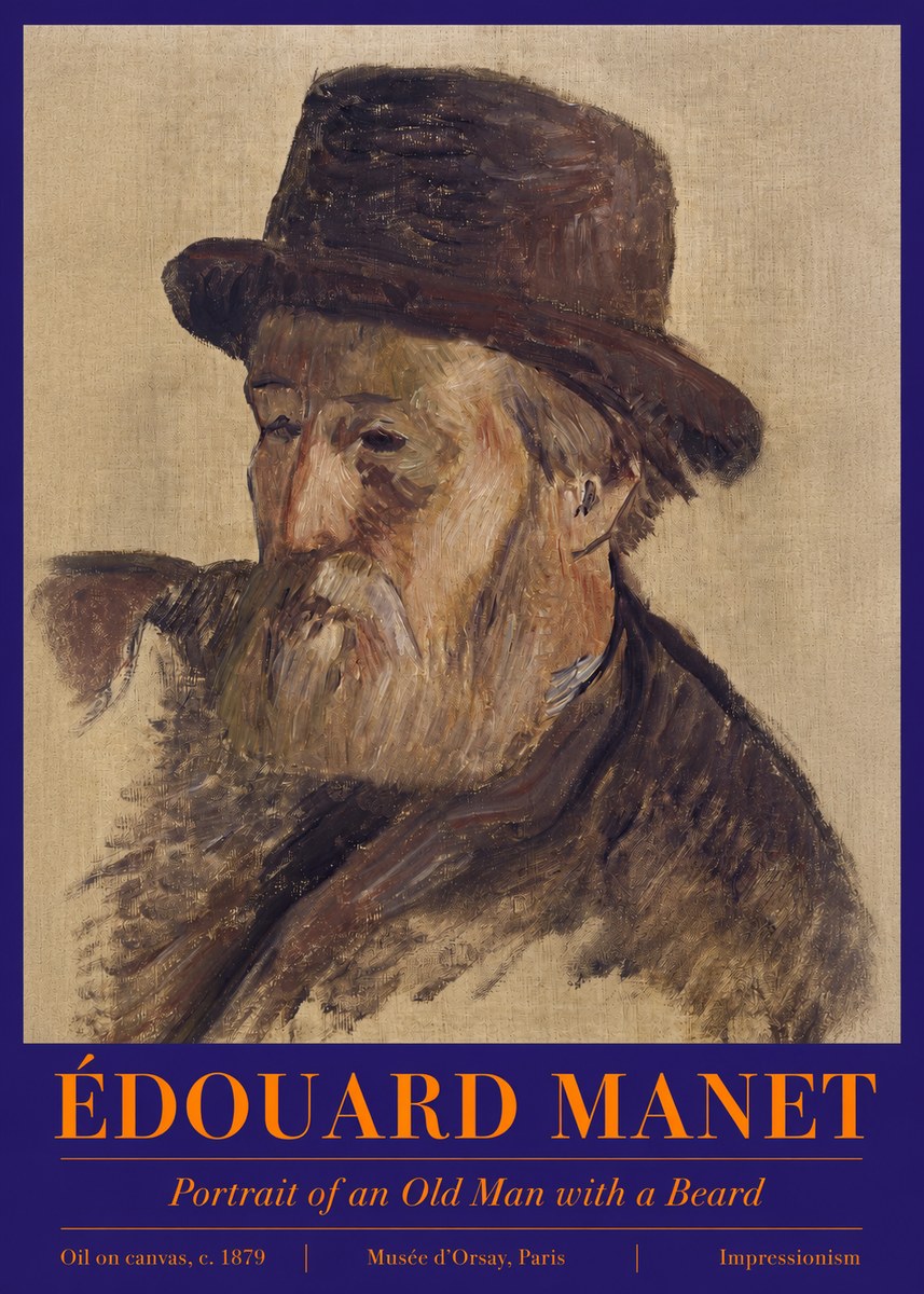Édouard Manet Portrait of an Old Man with a Beard No2 - Juliste