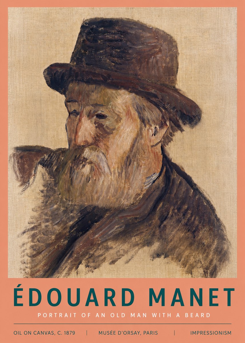 Édouard Manet Portrait of an Old Man with a Beard No3 - Juliste
