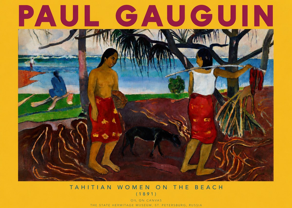 Paul Gauguin Tahitian Women on the Beach (1891) No2 - Juliste