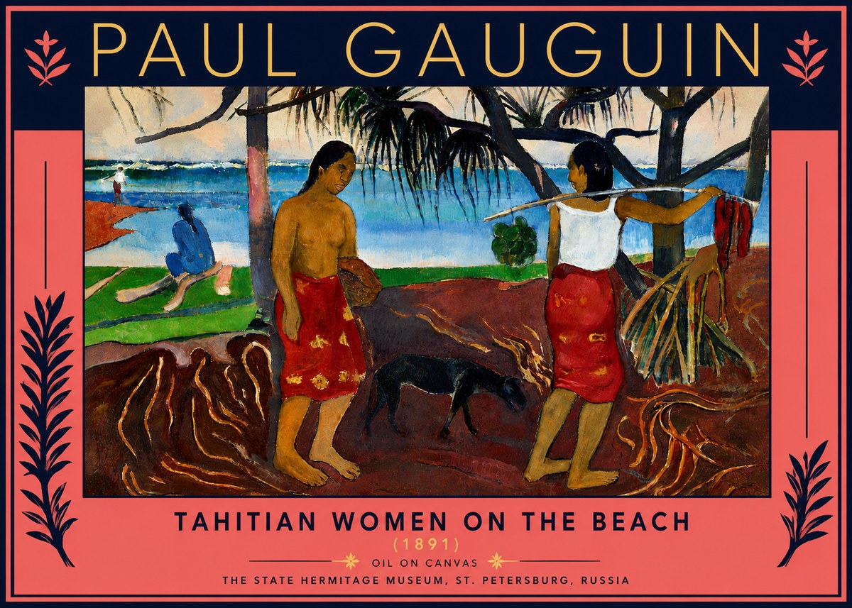 Paul Gauguin Tahitian Women on the Beach (1891) No5 - Juliste