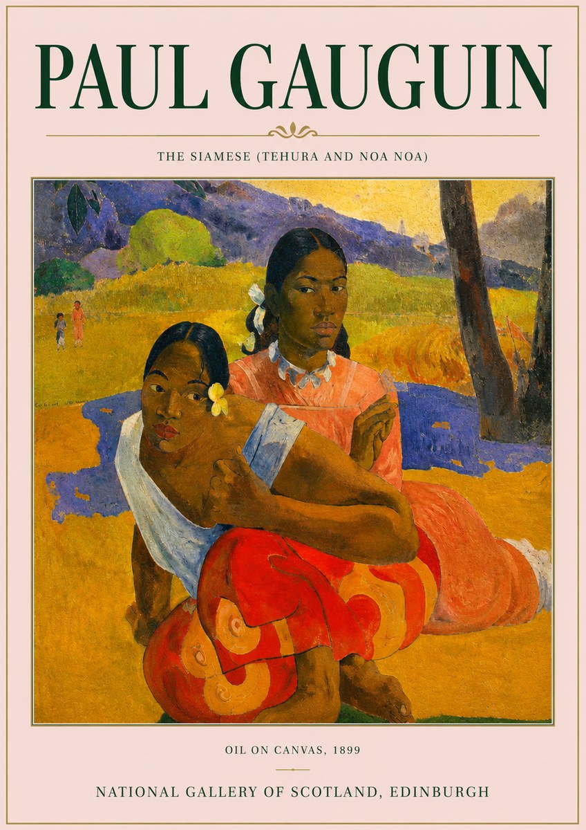 Paul Gauguin The Siamese (Tehura and Noa Noa) No3 - Juliste
