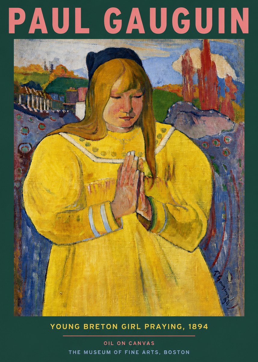 Paul Gauguin Young Breton Girl Praying, 1894 No3 - Juliste