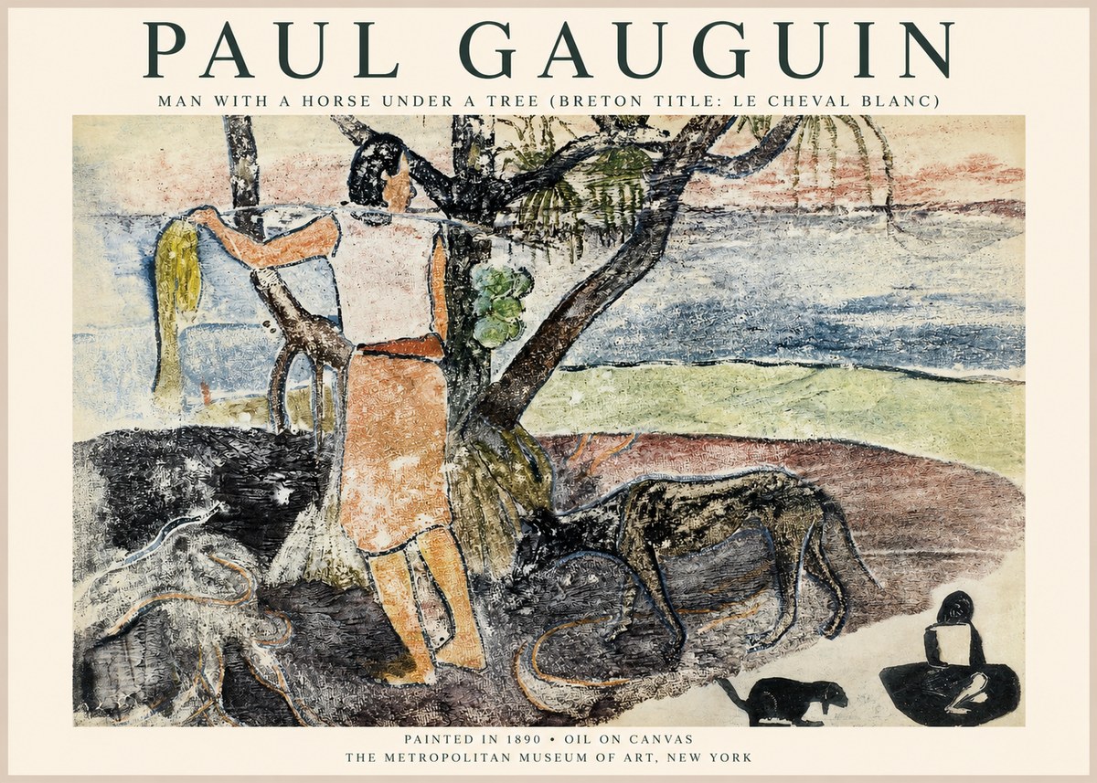 Paul Gauguin Woman with Dog (Te Faaturuma) No6 - Juliste