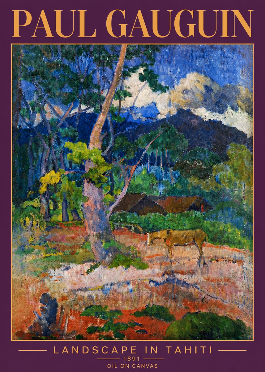 Paul Gauguin Landscape in Tahiti III No6 - Juliste