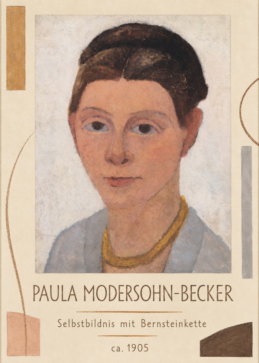 Paula Modersohn-Becker Selbstbildnis Mit Bernsteinkette No1 - Juliste