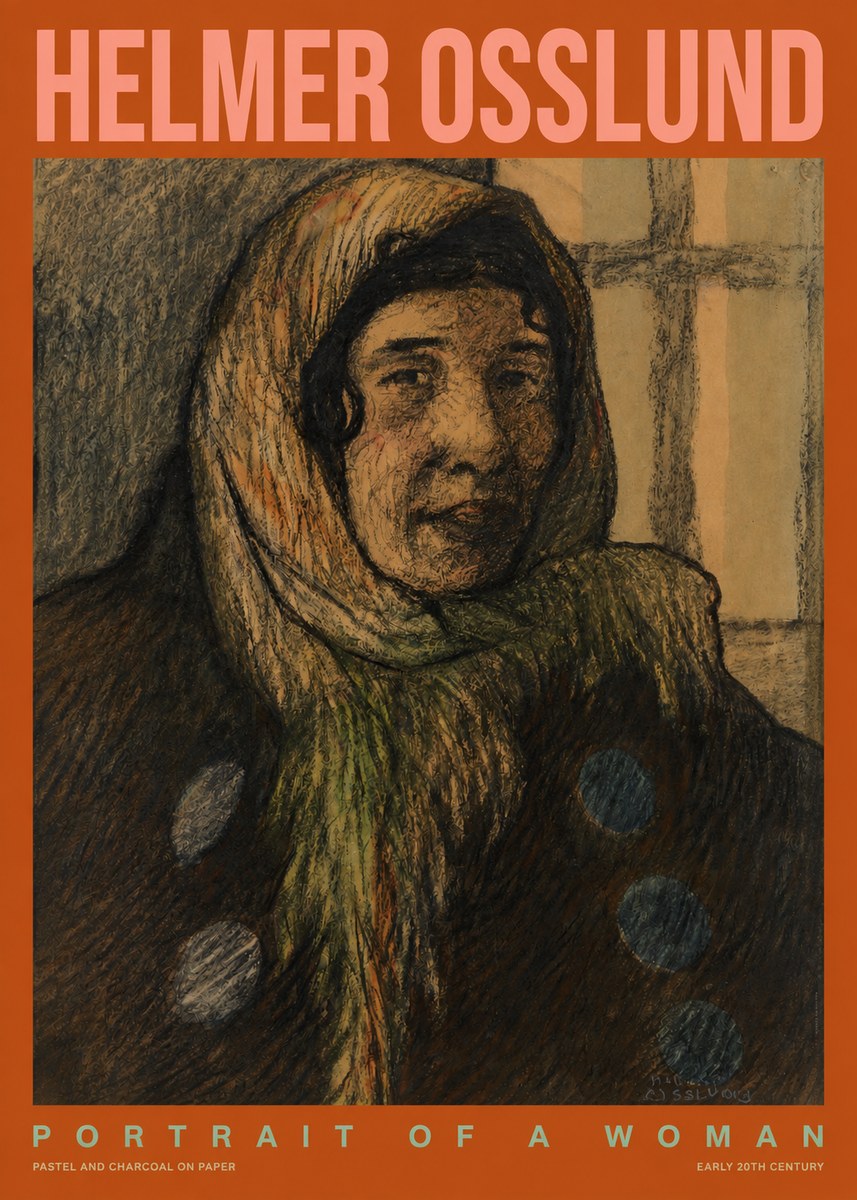 Helmer Osslund Portrait of a Woman No2 - Juliste