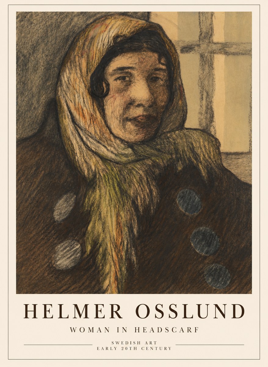 Helmer Osslund Portrait of a Woman No5 - Juliste