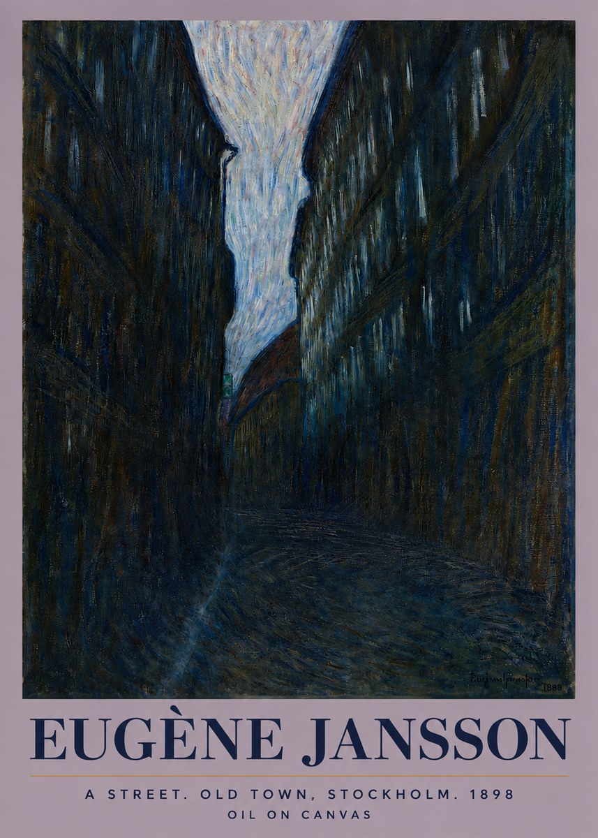 Eugène Jansson A Street. Old Town, Stockholm. 1898 No3 - Juliste