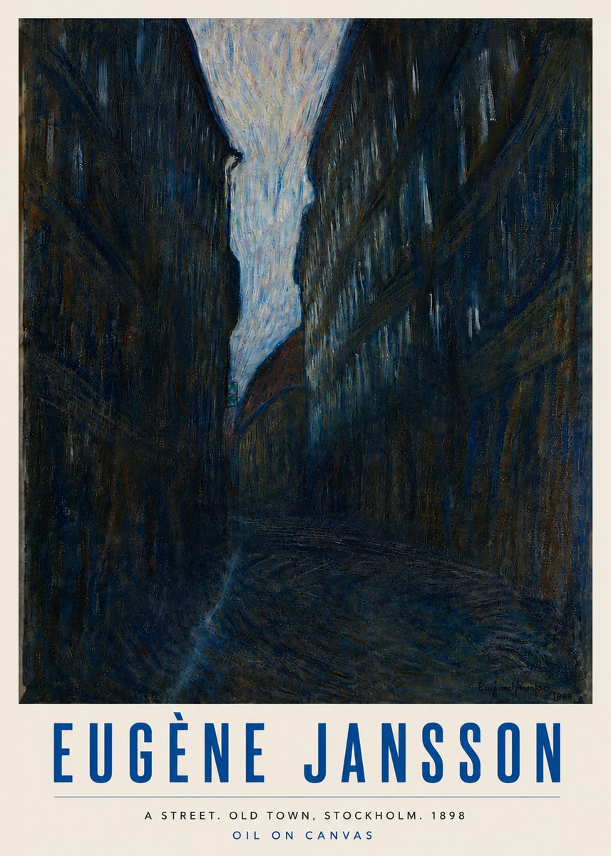 Eugène Jansson A Street. Old Town, Stockholm. 1898 No6 - Juliste