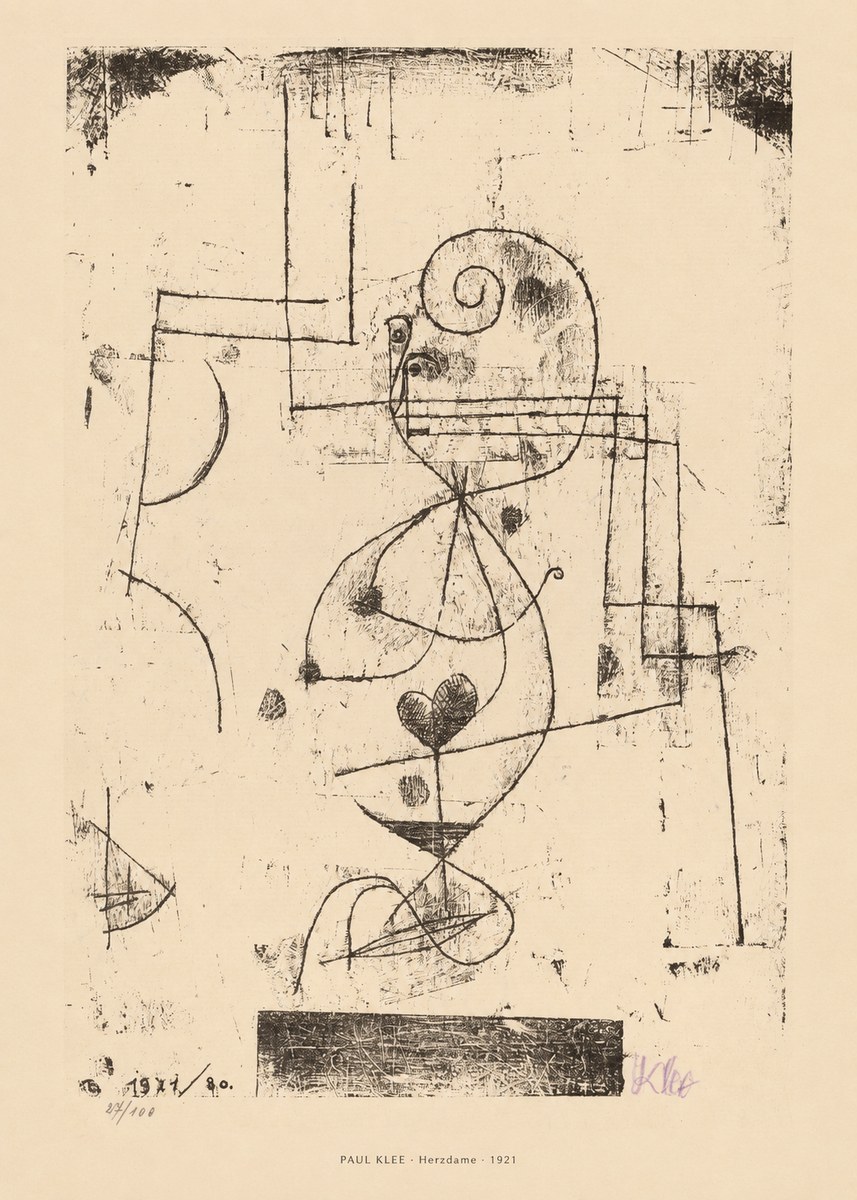 Paul Klee Herzdame No5 - Juliste