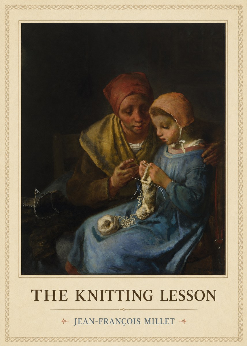 Jean-François Millet The Knitting Lesson I No4 - Juliste