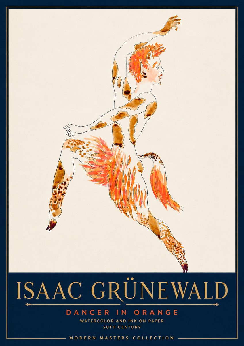 Isaac Grünewald Dancer in Orange No4 - Juliste