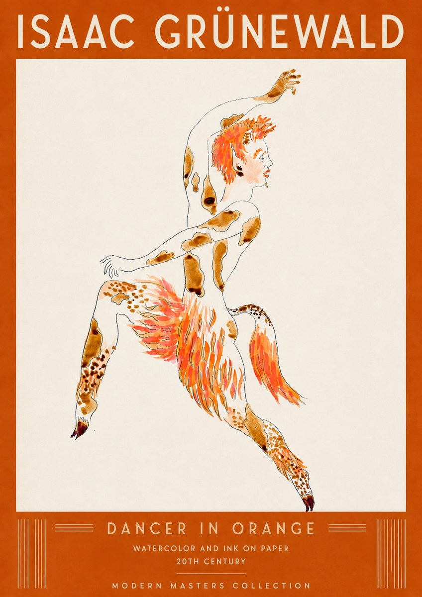Isaac Grünewald Dancer in Orange No5 - Juliste