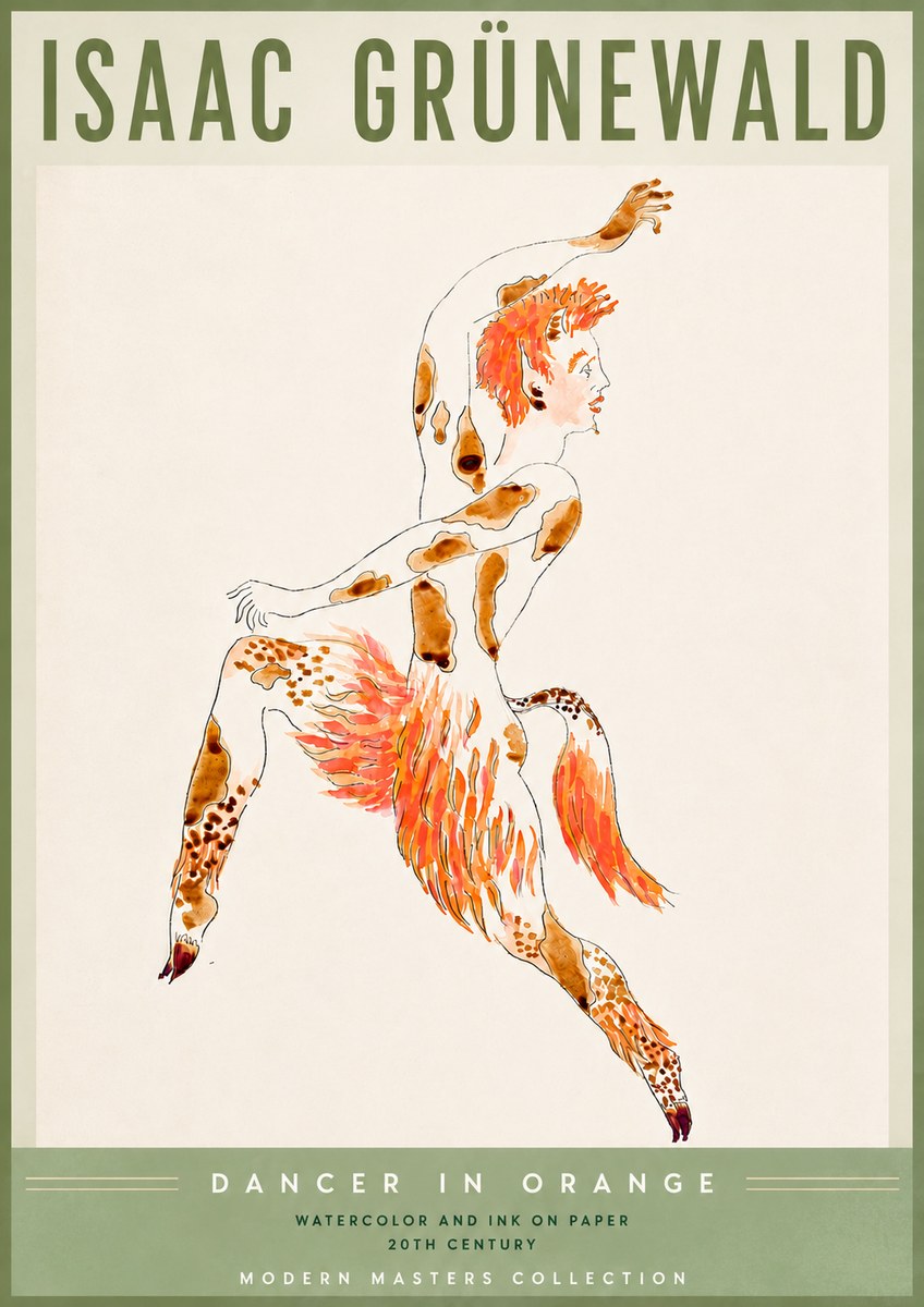 Isaac Grünewald Dancer in Orange No6 - Juliste