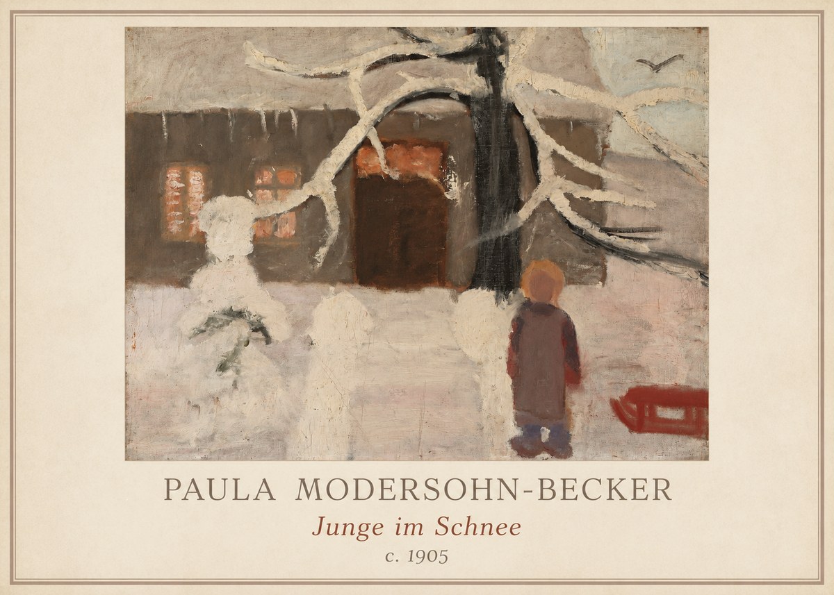 Paula Modersohn-Becker Junge Im Schnee No1 - Juliste